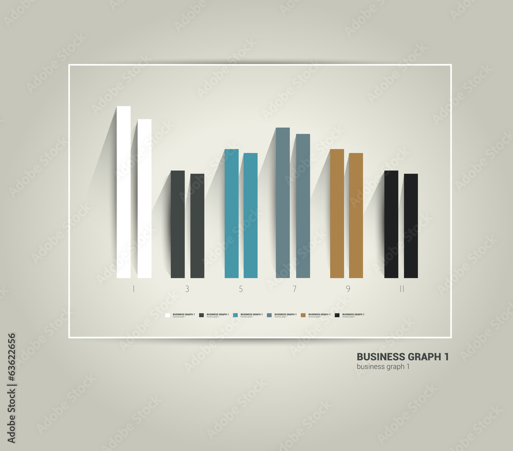 Aufkleber example of business flat design graph.