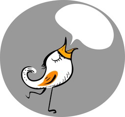 Funny bird with speech bubble