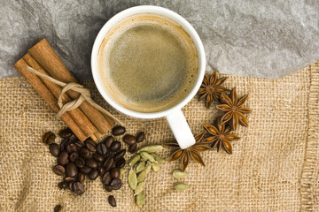still life of coffee and spices