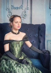 Beautiful woman in medieval dress