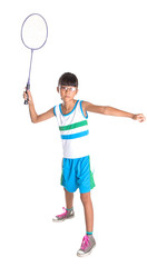 Young Girl Playing Badminton