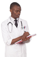 african young doctor working
