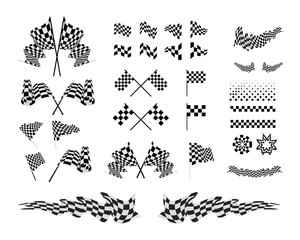 Checkered Flags set illustration
