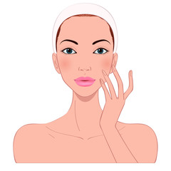 beautiful woman's skin care