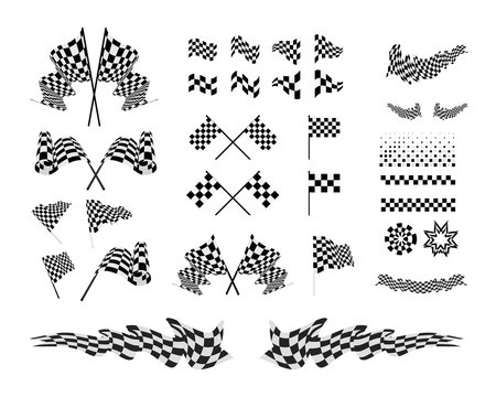 Checkered Flags Set Illustration