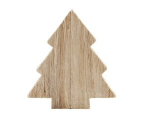 Wooden Christmas tree shape with clipping path