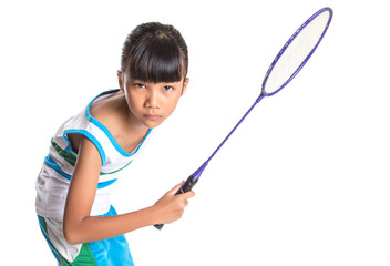 Young Girl Playing Badminton - 63625840