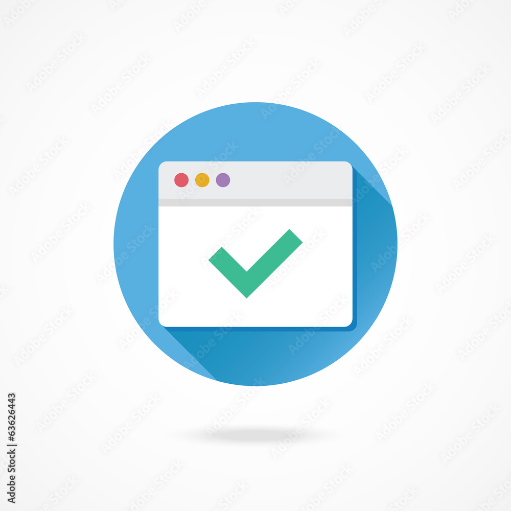 Poster vector browser and check mark icon
