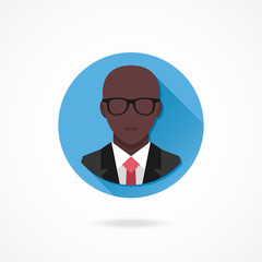 Vector Black Man in Business Suit Icon