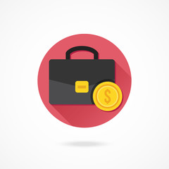 Vector Briefcase and Gold Coin Icon