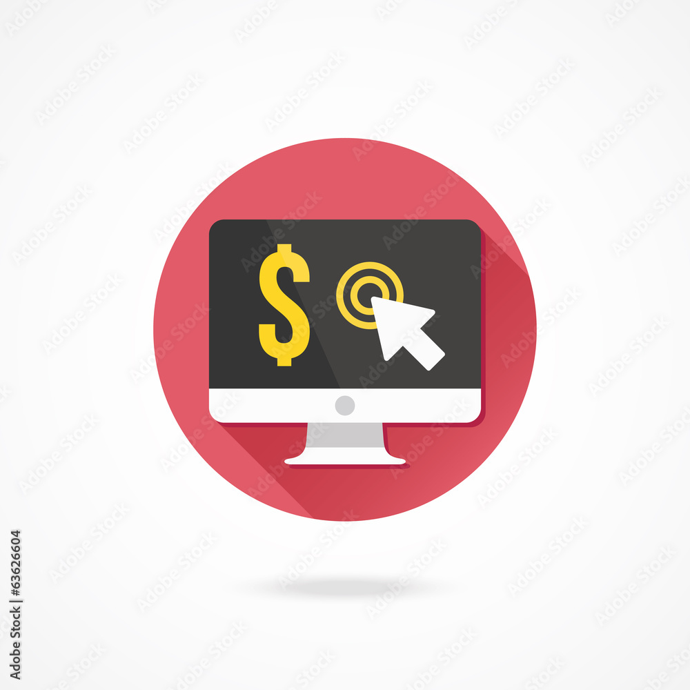 Poster vector computer display internet business icon