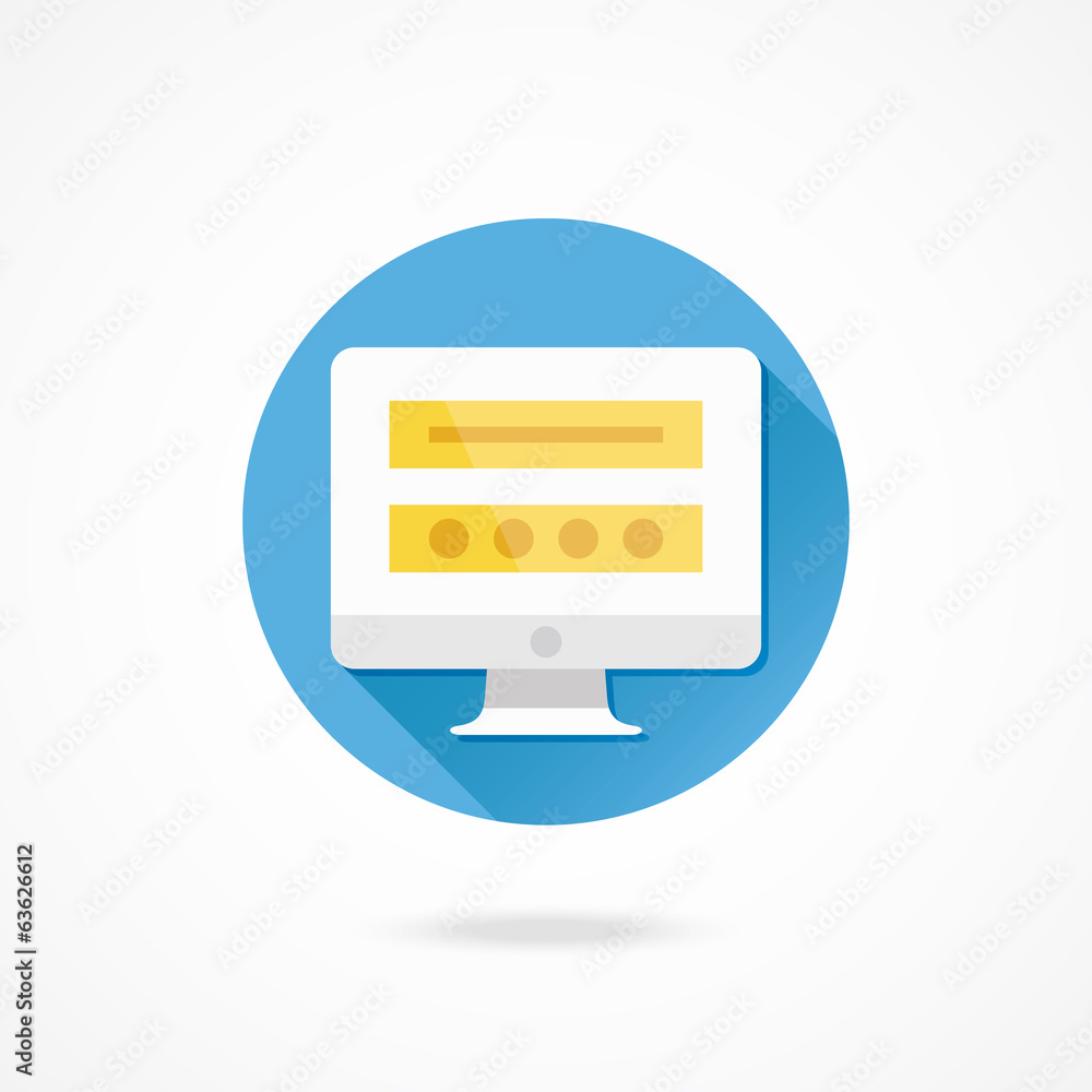 Poster vector computer display login page icon