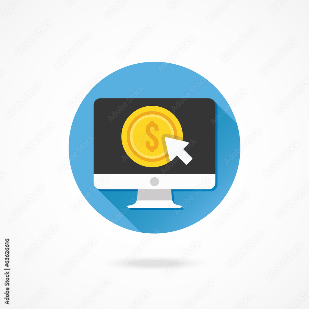 Poster vector computer display pay per click icon