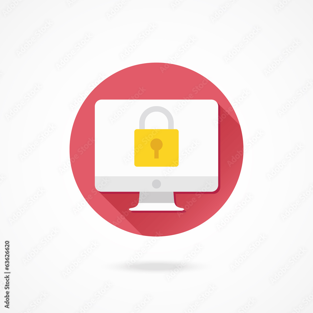 Poster vector computer display security icon