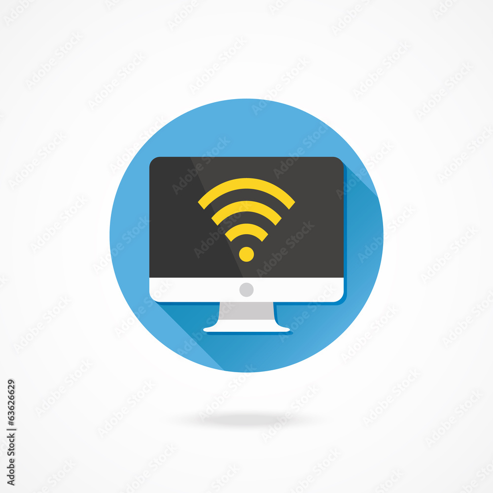 Poster vector computer display wifi icon