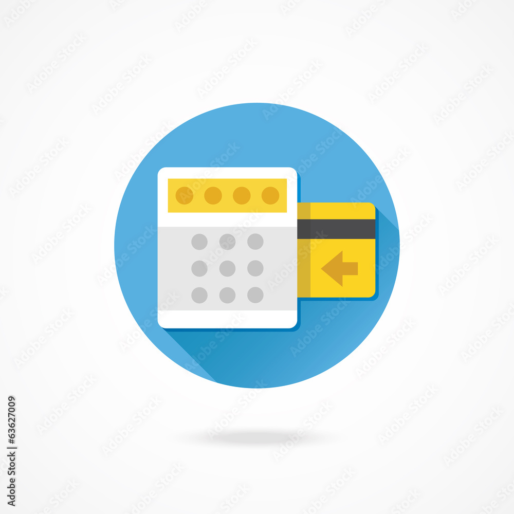 Poster vector insert card and enter pin code icon