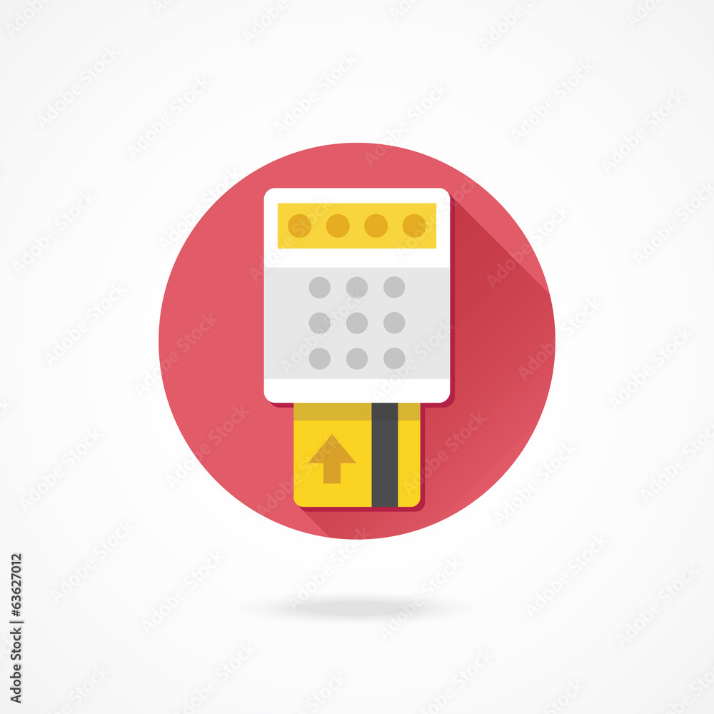 Poster vector insert credit card into terminal icon enter pin code