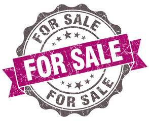 Obraz premium For sale violet grunge retro vintage isolated seal