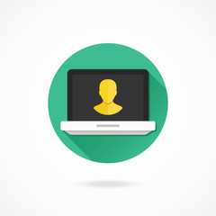 Vector Laptop User Profile Icon