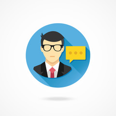 Vector Man and Message Icon