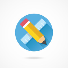 Vector Pencil and Ruler Icon