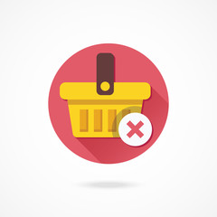 Vector Shopping Basket and X Mark Icon