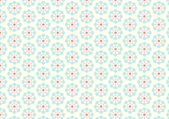 Vintage Flower Pattern on Pastel Background