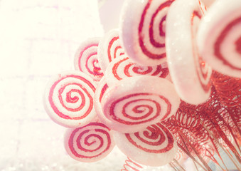 White and red candy