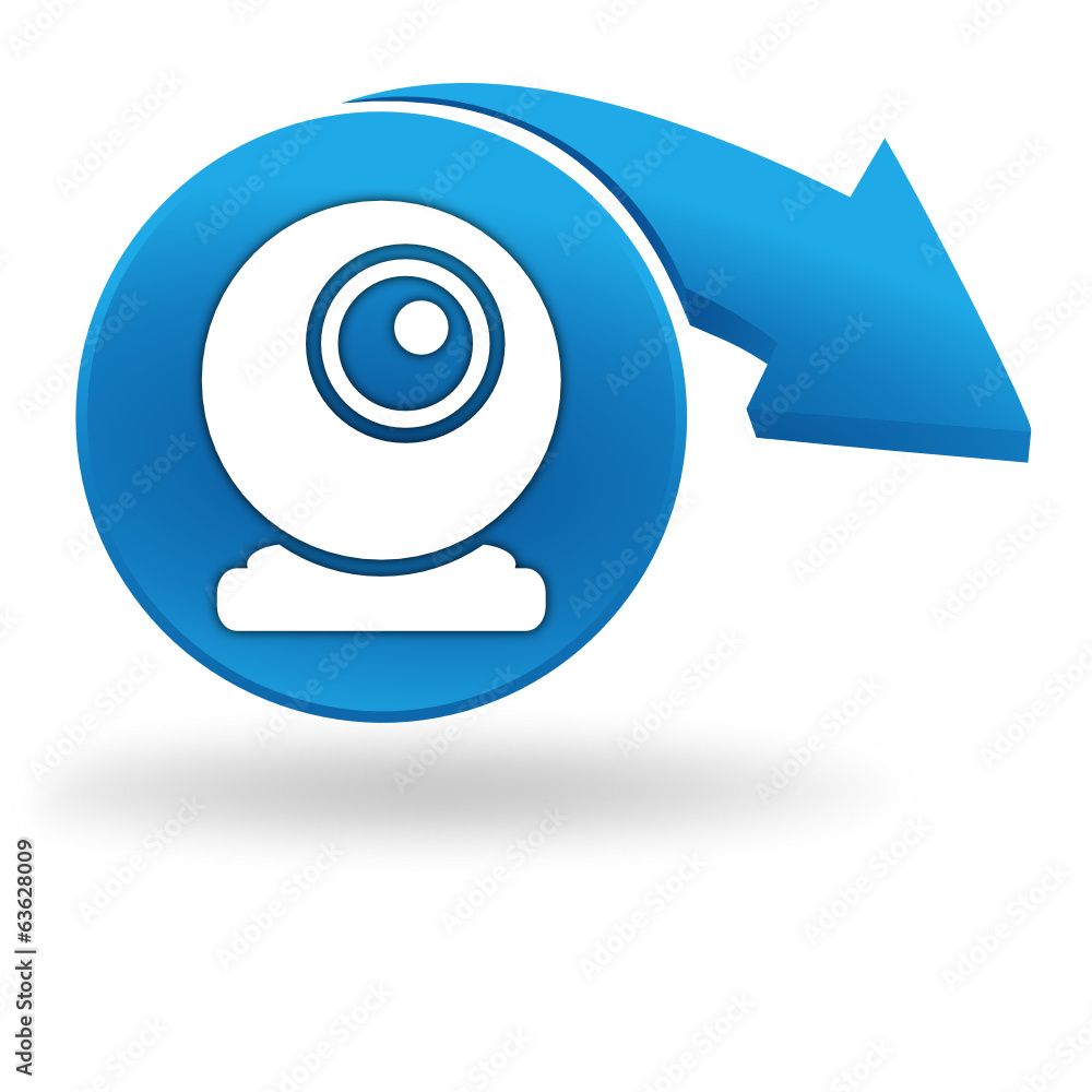 Sticker webcam sur bouton bleu