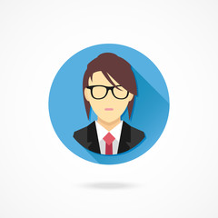 Vector Woman in Business Suit Icon