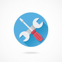 Vector Wrench and Screwdriver Icon