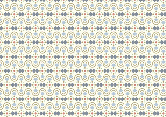 Modern Vintage Curve Cup and Circle Pattern on Pastel Background
