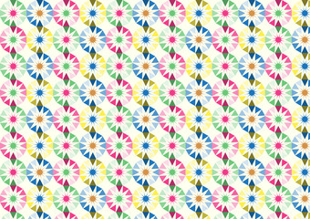 Abstract Ball and Star Pattern on Pastel Background