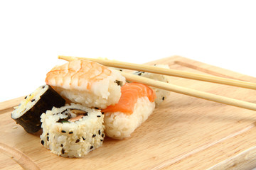 salmon sushi as gourmet food