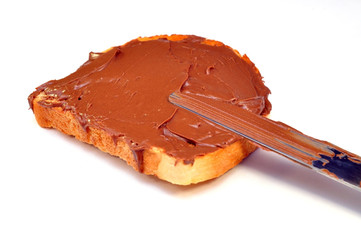 buttered toast with chocolate cream