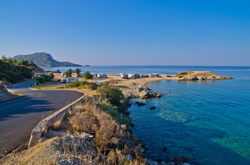 Morning at campers favorite site for summer vacations