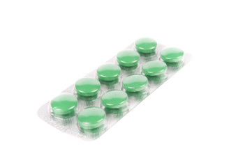 Pack of pills isolated over white background