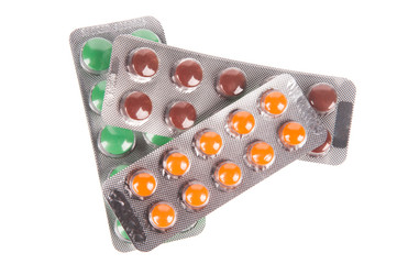 Pack of pills isolated over white background
