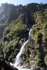 Fototapeta na wymiar High waterfall
