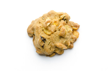 cashew nut cookies on white background
