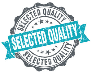 Selected quality turquoise grunge retro vintage isolated seal
