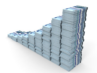 Money stacks graph.