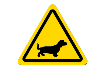 Warnschild Gelb Dackel