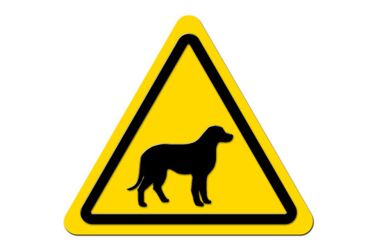 Warnschild Gelb Hund