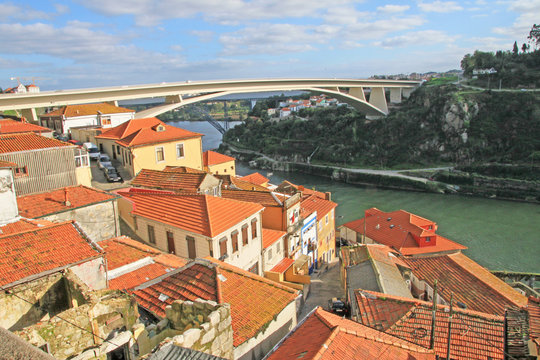 Porto (Oporto). Ancient town in Portugal. Old boat on the Douro.