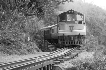 Plakat train on the railway, Thailand