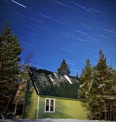 Winter starry nightscape