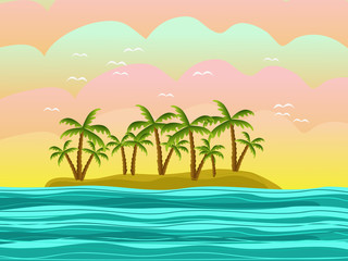 Fototapeta na wymiar island with palms