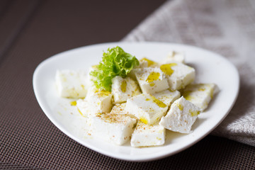 Healthy salad with cottage cheese