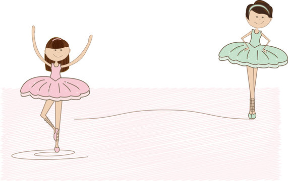 nice pink and green ballet dancers